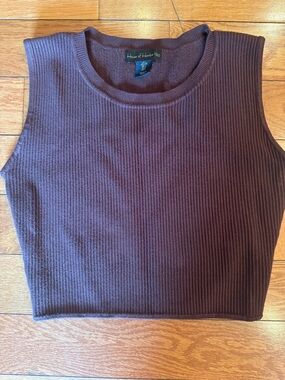 House Of Harlow 1960 Brown Ribbed Tank Top Large